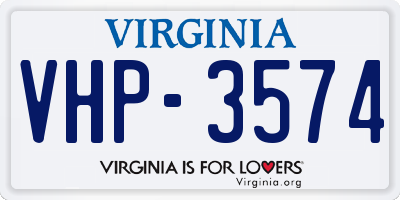 VA license plate VHP3574