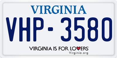 VA license plate VHP3580