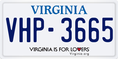 VA license plate VHP3665
