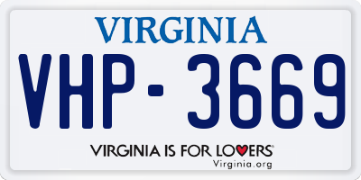 VA license plate VHP3669