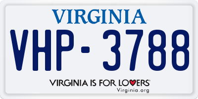 VA license plate VHP3788