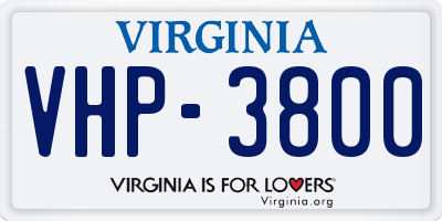 VA license plate VHP3800