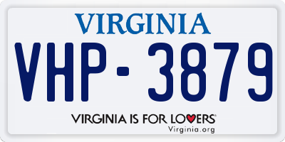 VA license plate VHP3879