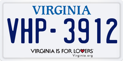 VA license plate VHP3912