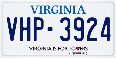 VA license plate VHP3924