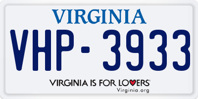 VA license plate VHP3933