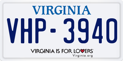 VA license plate VHP3940