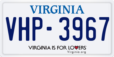 VA license plate VHP3967