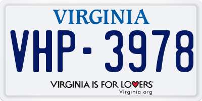 VA license plate VHP3978