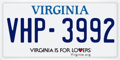 VA license plate VHP3992