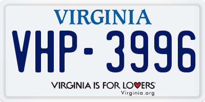 VA license plate VHP3996
