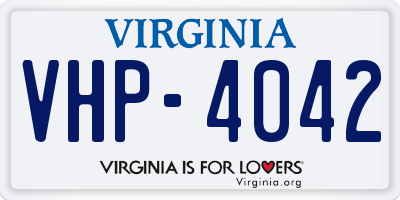 VA license plate VHP4042