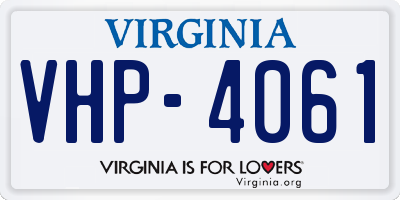 VA license plate VHP4061