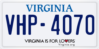VA license plate VHP4070