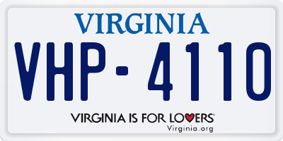 VA license plate VHP4110