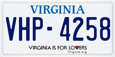 VA license plate VHP4258