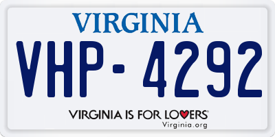 VA license plate VHP4292
