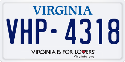 VA license plate VHP4318