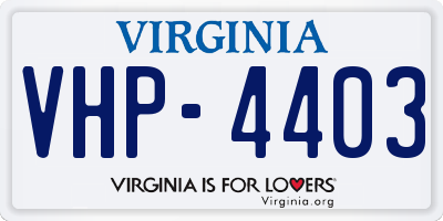 VA license plate VHP4403