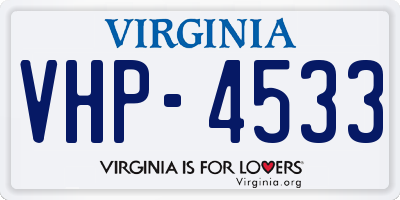VA license plate VHP4533