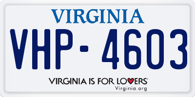 VA license plate VHP4603