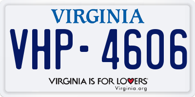 VA license plate VHP4606