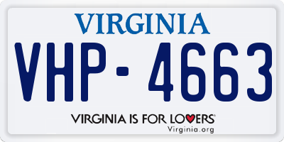 VA license plate VHP4663