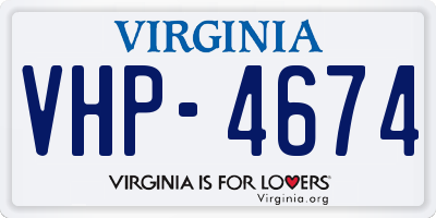 VA license plate VHP4674
