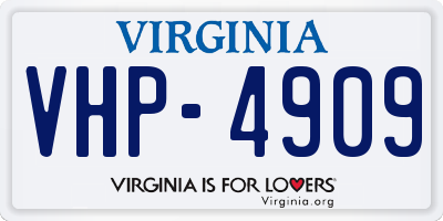 VA license plate VHP4909
