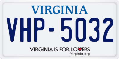 VA license plate VHP5032
