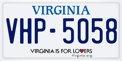 VA license plate VHP5058