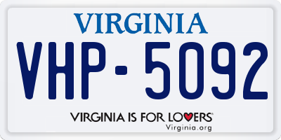 VA license plate VHP5092