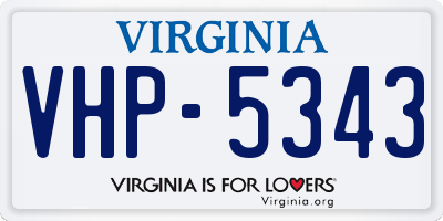 VA license plate VHP5343