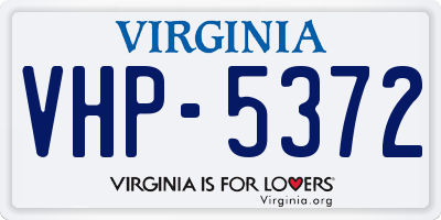 VA license plate VHP5372
