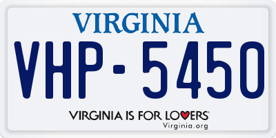 VA license plate VHP5450