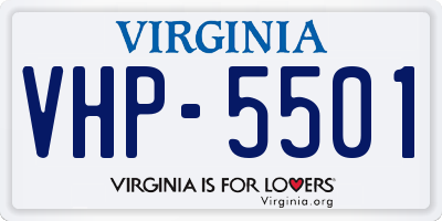 VA license plate VHP5501