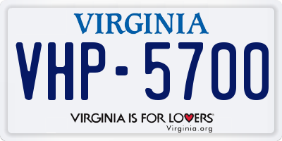 VA license plate VHP5700