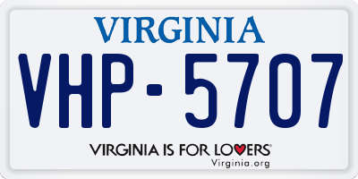 VA license plate VHP5707