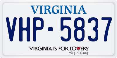 VA license plate VHP5837