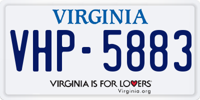 VA license plate VHP5883