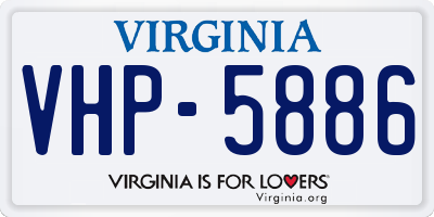VA license plate VHP5886