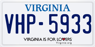 VA license plate VHP5933