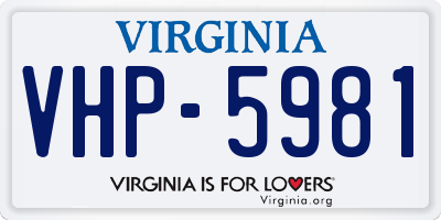 VA license plate VHP5981