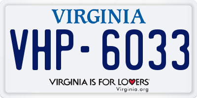 VA license plate VHP6033