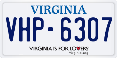 VA license plate VHP6307