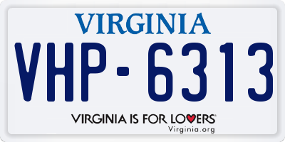 VA license plate VHP6313