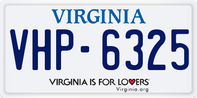 VA license plate VHP6325