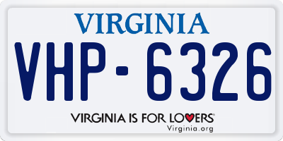 VA license plate VHP6326