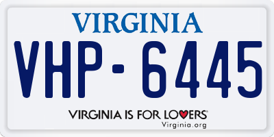 VA license plate VHP6445