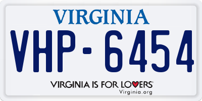 VA license plate VHP6454